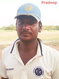 M. Pradeep scored 168
